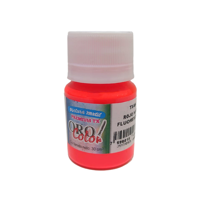 PINTURA TEXTIL PREMIUM ROJO NEON 30ML