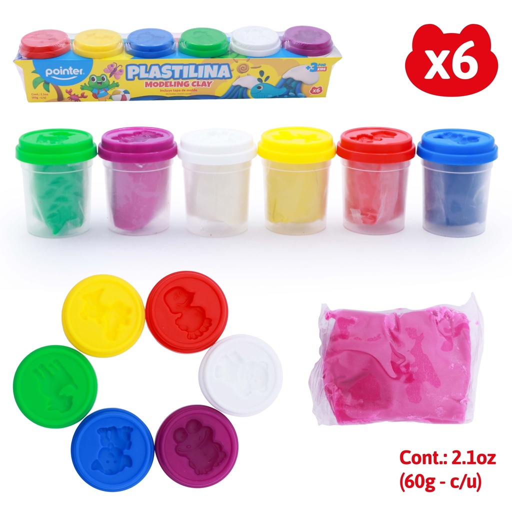 PLASTILINA PARA MOLDEAR - COLORES BRILLANTES