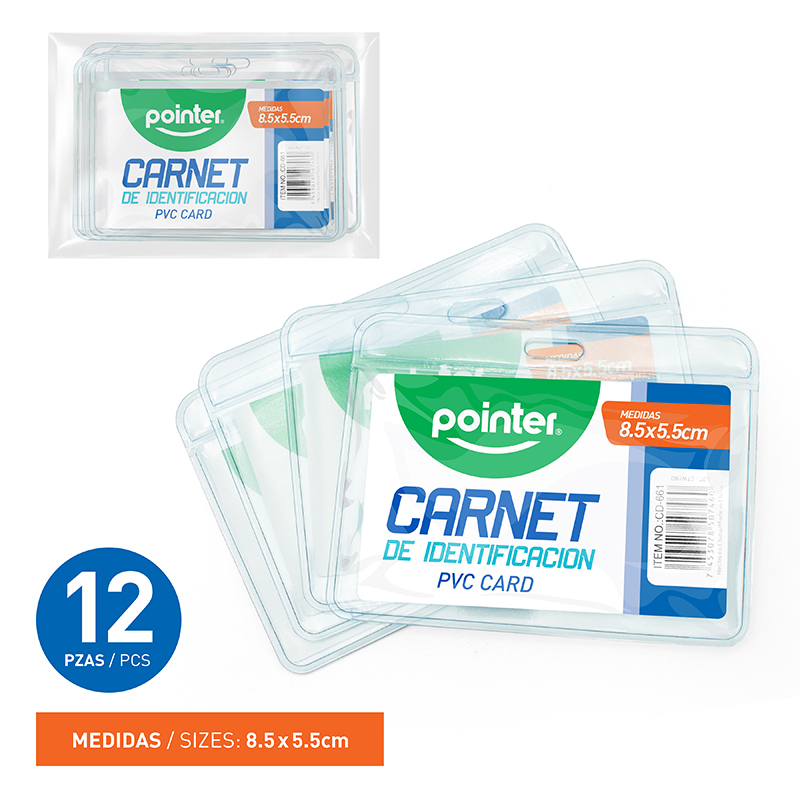 PORTA CARNET HORIZONTAL DE SILICONA (TRANSPARENTE) 8,5x5,5Cm