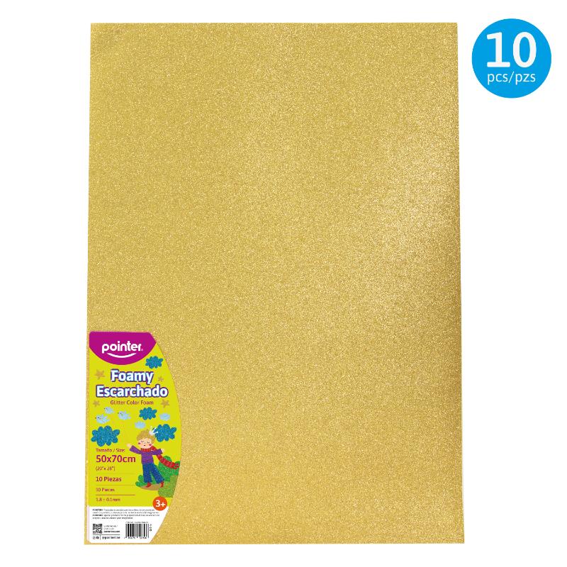 FOAMI ESCARCHADO DORADO MEDIANO (50X70CM)