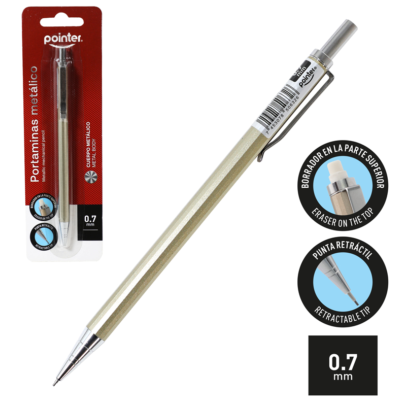 PORTAMINAS CUERPO METALICO 0.7mm