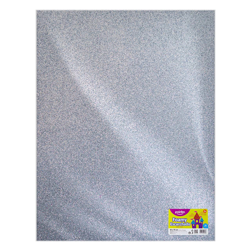 FOAMY ESCARCHADO PLATA MEDIO - GRANDE (50x70CM)