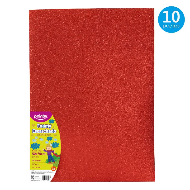 FOAMY ESCARCHADO ROJO MEDIO - GRANDE (50x70CM)