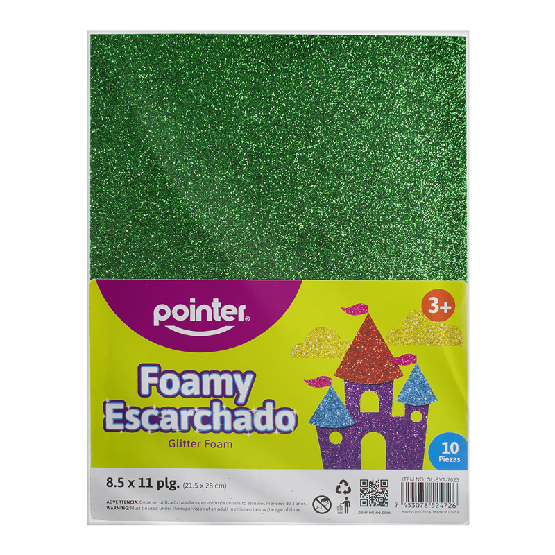 FOAMY ESCARCHADO VERDE NAVIDAD - CARTA (20x30CM)