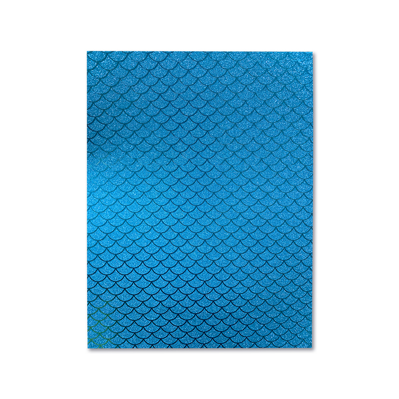 FOAMY ESTAMPADO AZUL ESCAMAS - DOBLECARTA 30x40CM