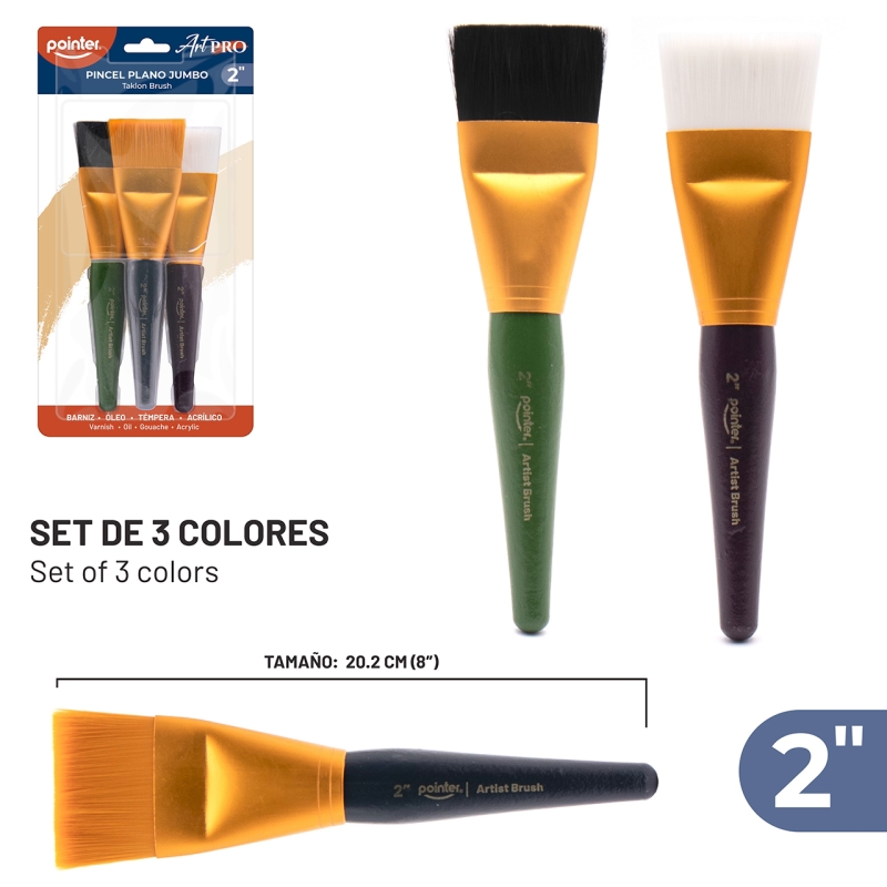 SET  DE PINCELES  PLANOS JUMBO 2 