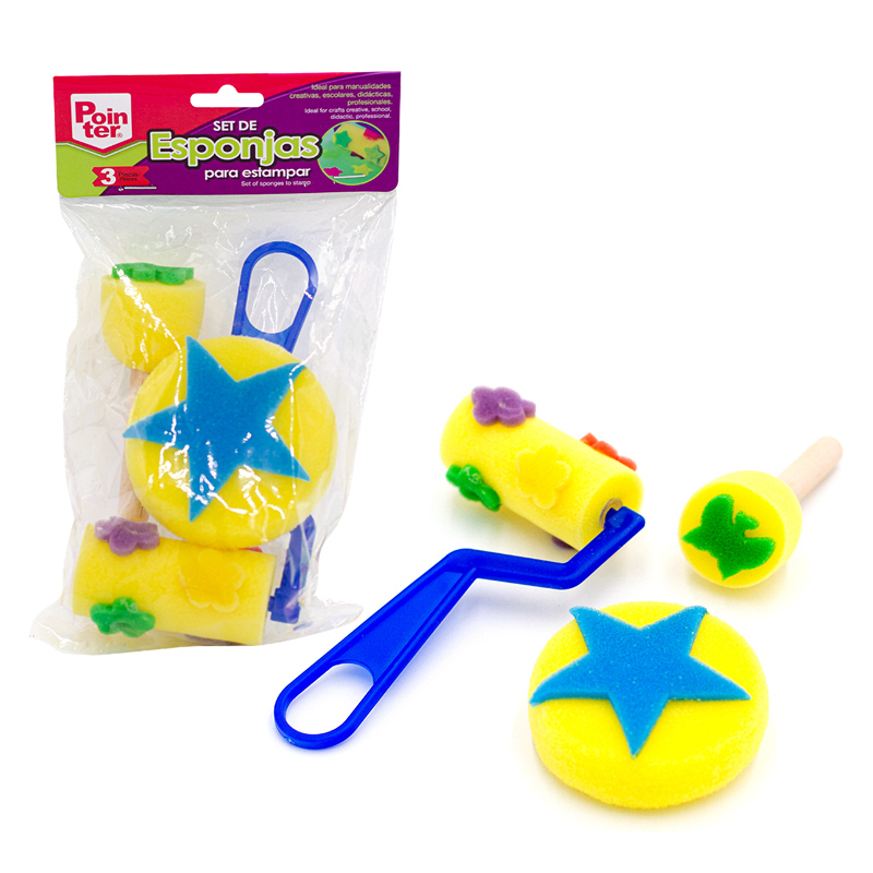 SET DE ESPONJAS PARA ESTAMPAR x3PZAS