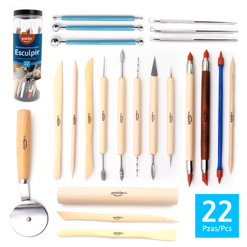 SET DE HERRRAMIENTAS PARA ESCULPIR x 22 PZAS.