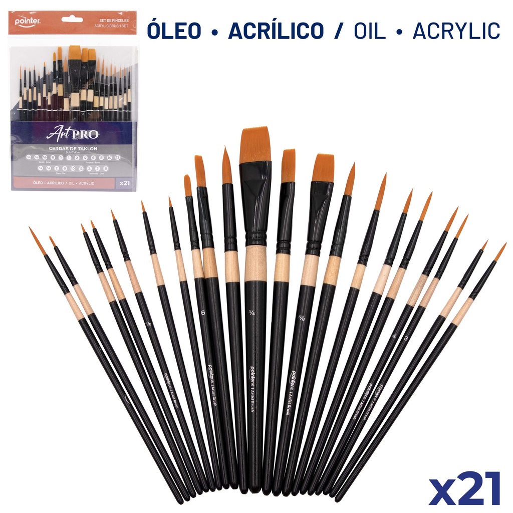 SET DE PINCELES x 21 PZAS.
