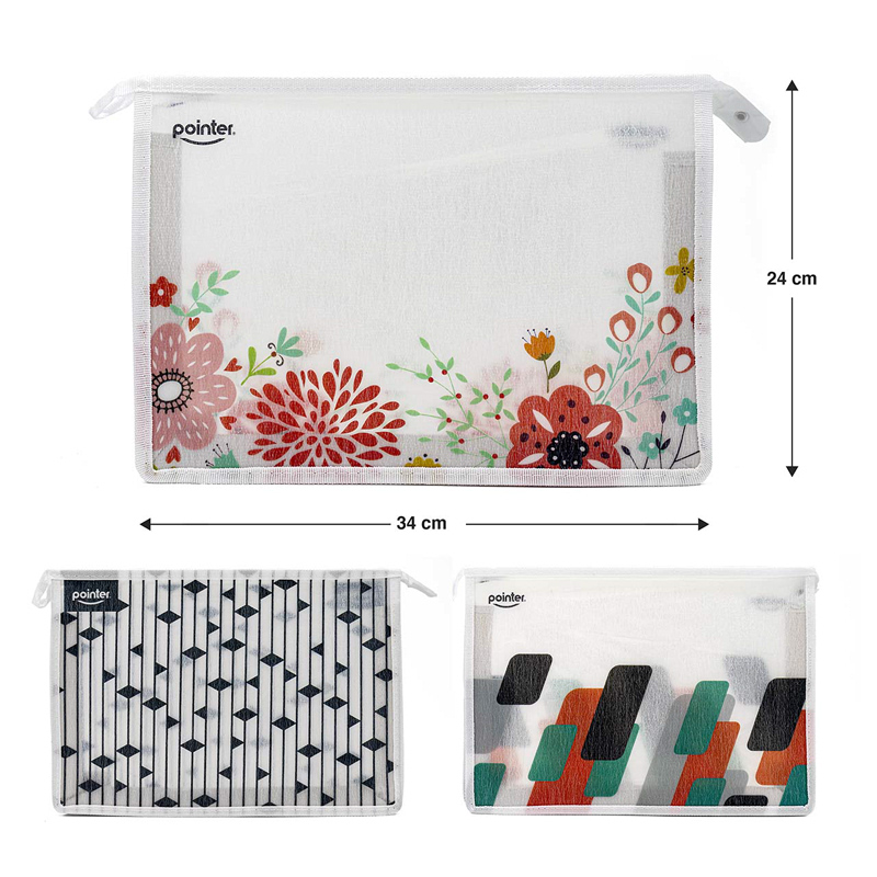 SOBRE PLASTICO ESTAMPADO PORTADOCUMENTOS CON ZIPPER - CARTA/A4 21,6x29,7Cm
