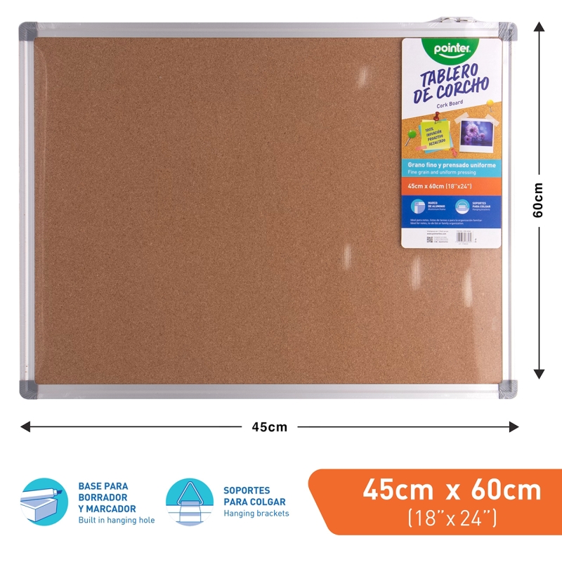 TABLERO DE CORCHO 45x60cm