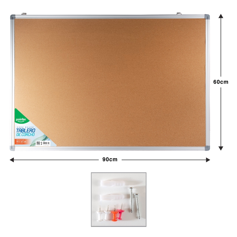 TABLERO DE CORCHO - 60 x 90CM