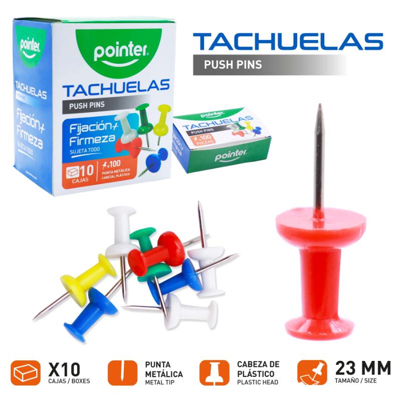 TACHUELAS DE COLORES x100PZAS