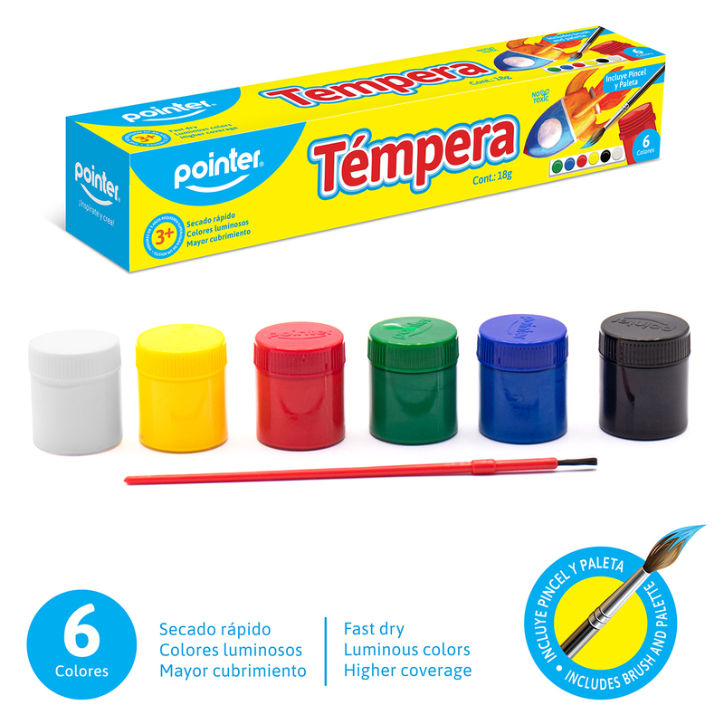 TEMPERA 6 COLORES