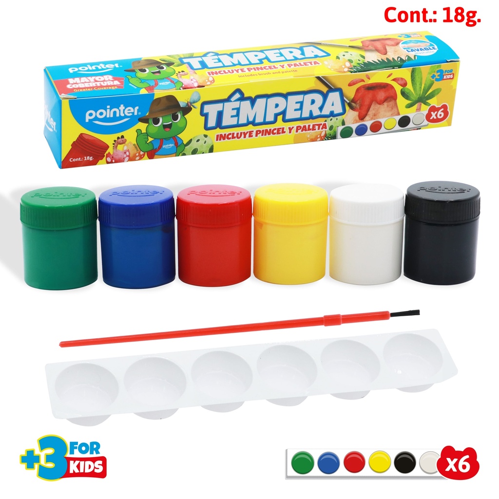 TEMPERA 6 COLORES