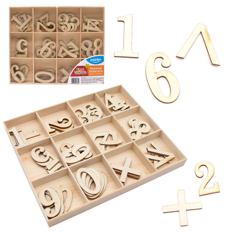 SET DE NÚMEROS DE MADERA 