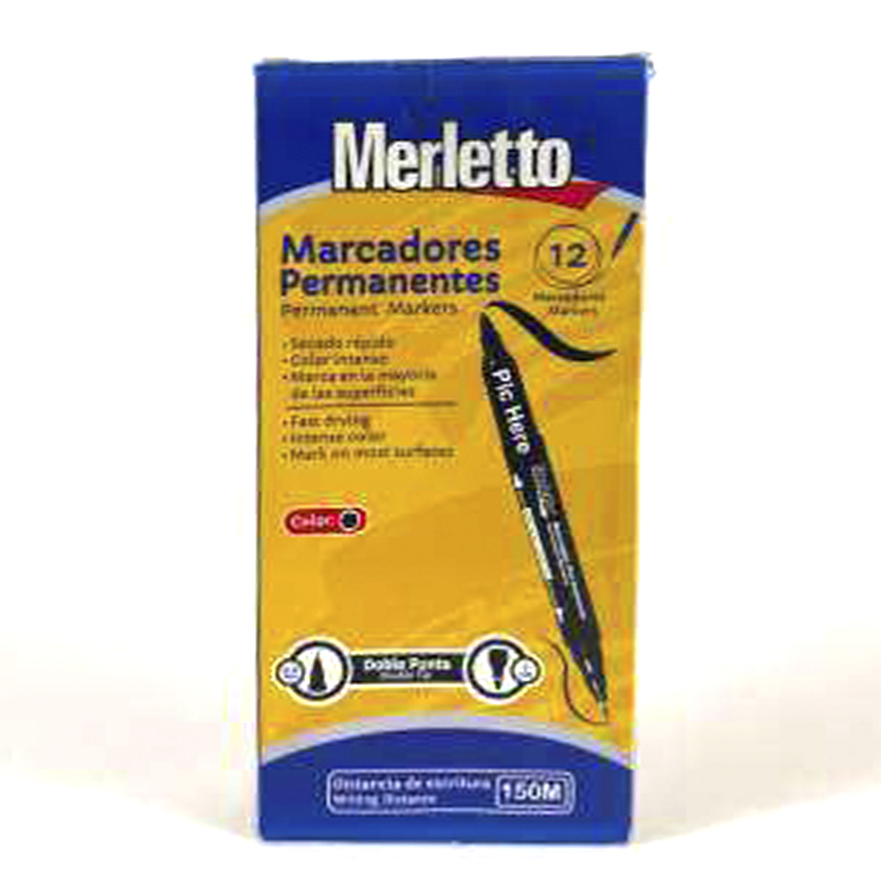 SET DE 12 MARCADORES PERMANENTES DOBLE P 0.4mm / 1