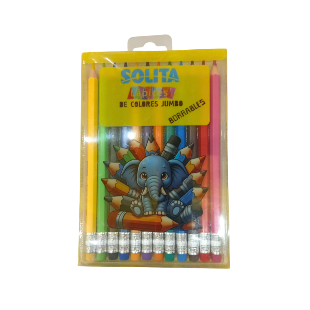 LAPICES DE COLORES JUMBO BORRABLES