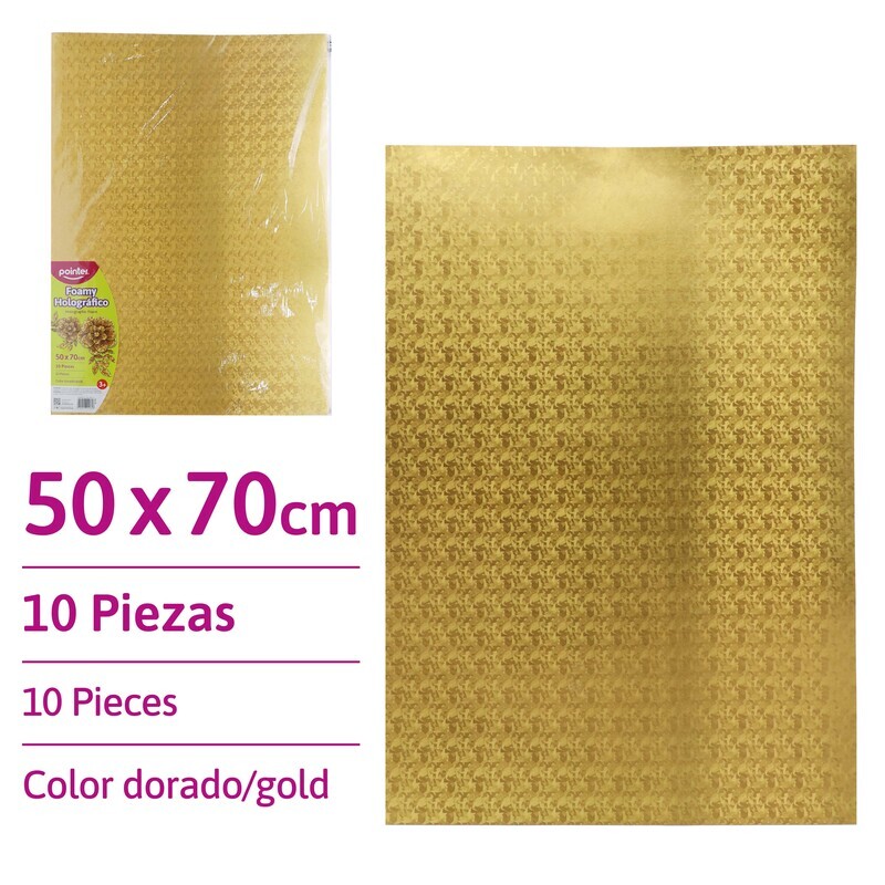 FOAMY HOLOGRAFICO AMARILLO - GRANDE (50x70CM)