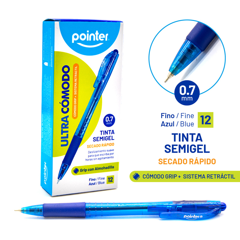 BOLIGRAFO AZUL ULTRA COMODO 0.7 MM