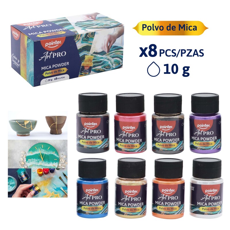 SET POLVO MICA 10g x 8