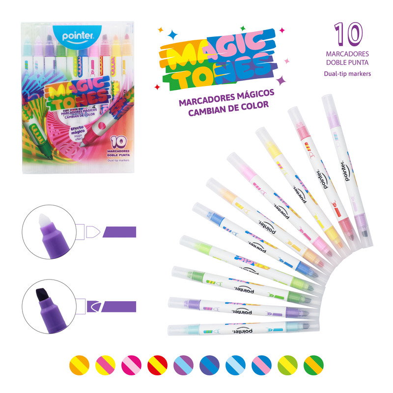 RESALTADOR MÁGICO DOBLE PUNTA x10PZS