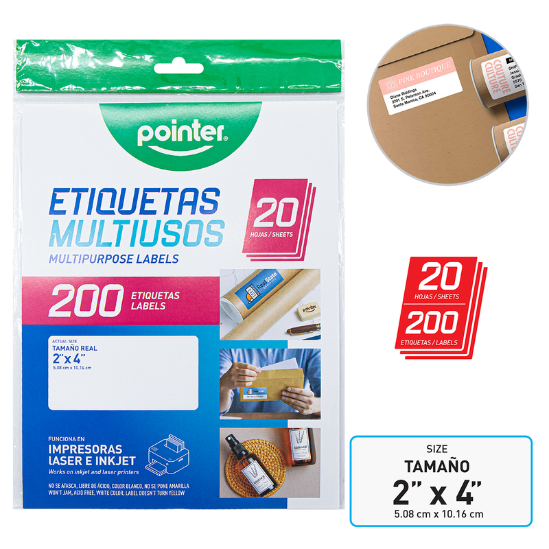 ETIQUETAS MULTIUSOS 2X4" 