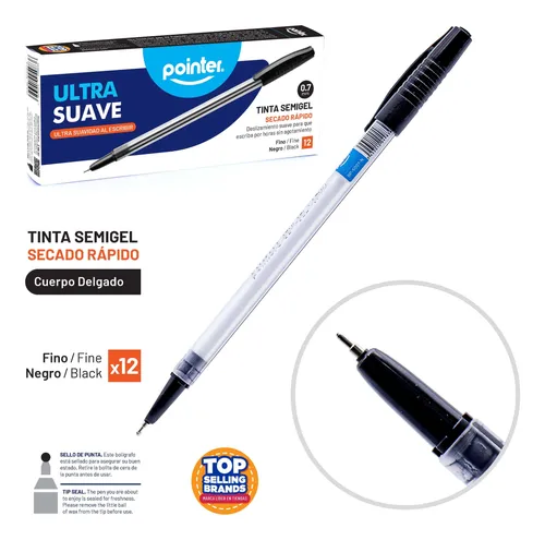 BOLIGRAFO NEGRO ULTRA SUAVE 0.7 MM