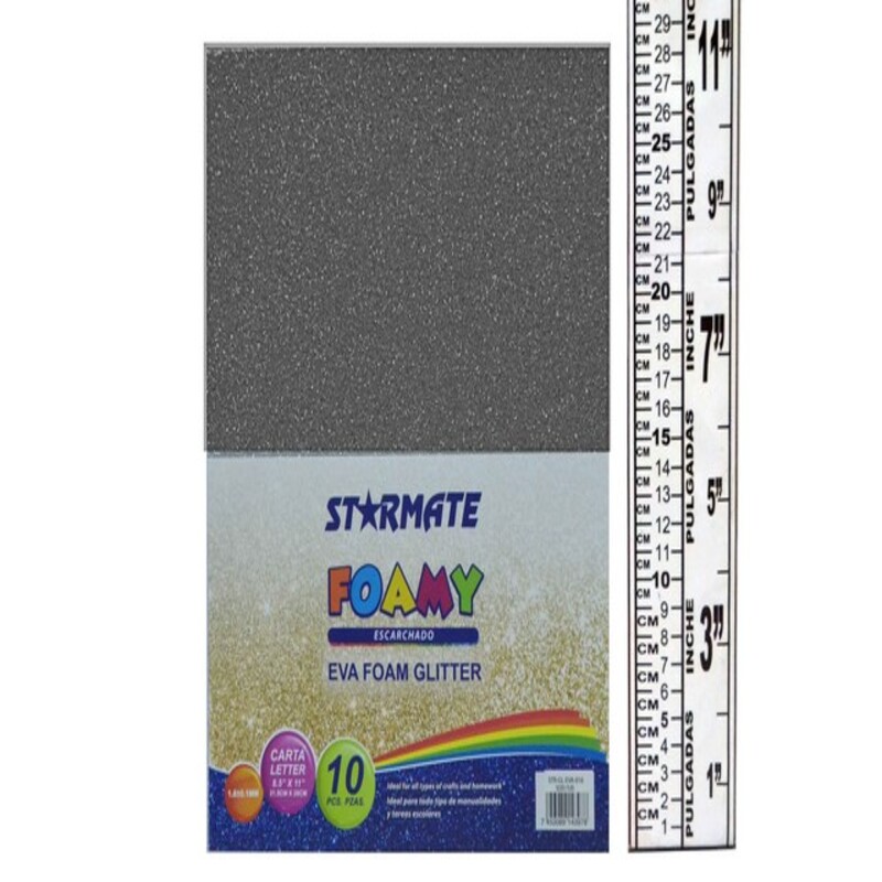 FOAMI CON ESCARCHA 21.5X 28CM GRIS