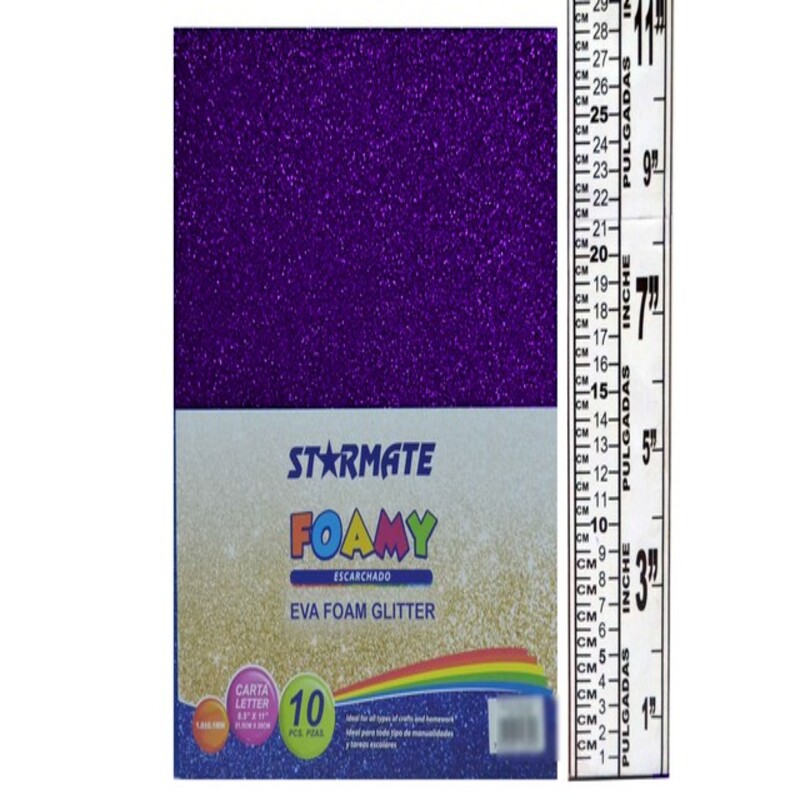 FOAMI CON ESCARCHA 21.5X 28CM AZUL