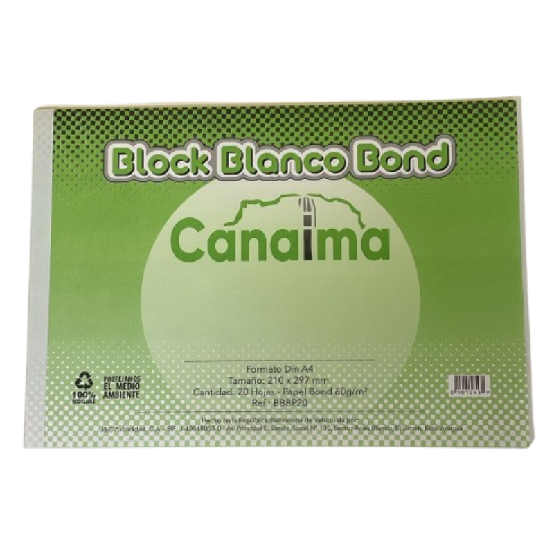 BLOCK BLANCO BOND DIN/A4 - 20HJ 21x29,7CM