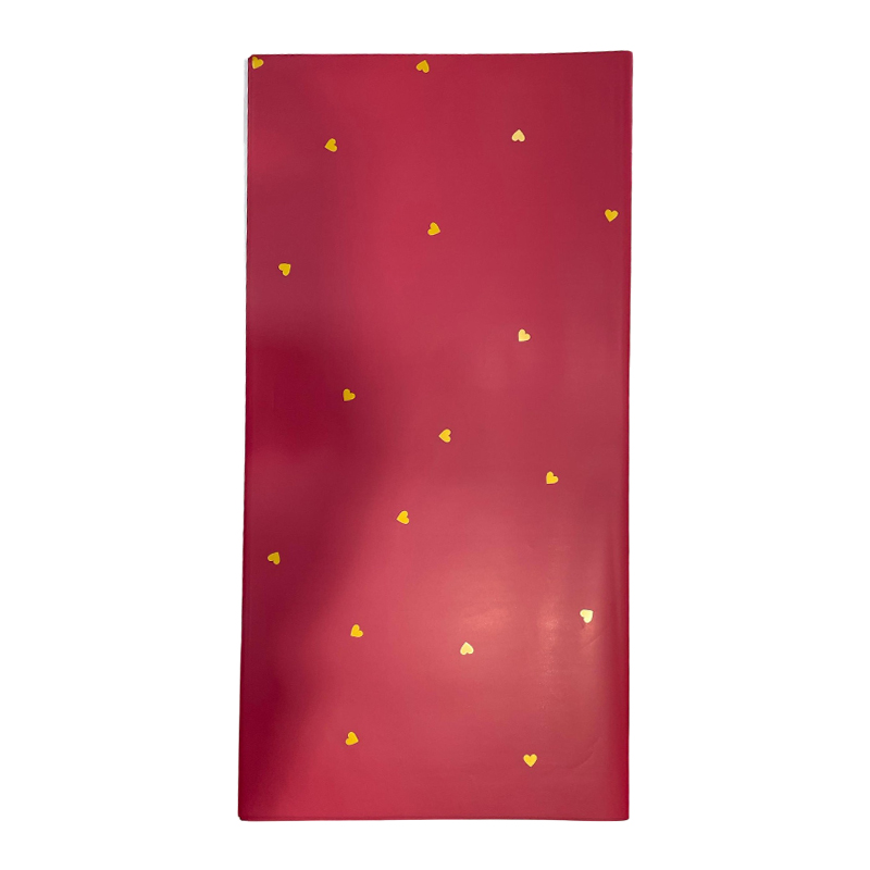 PAPEL COREANO OUYA BITONO OPACO CORAZONES - ROJO 58x58CM