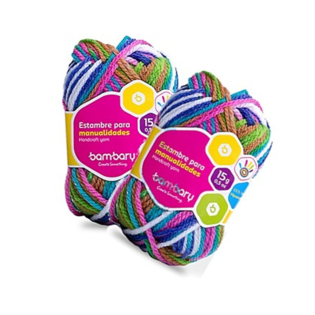 ESTAMBRE PARA MANUALIDADES MULTICOLOR NEON - 15G