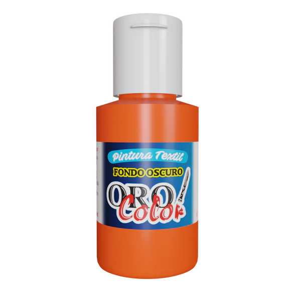 PINTURA TEXTIL FONDO OSCURO NARANJA NEON