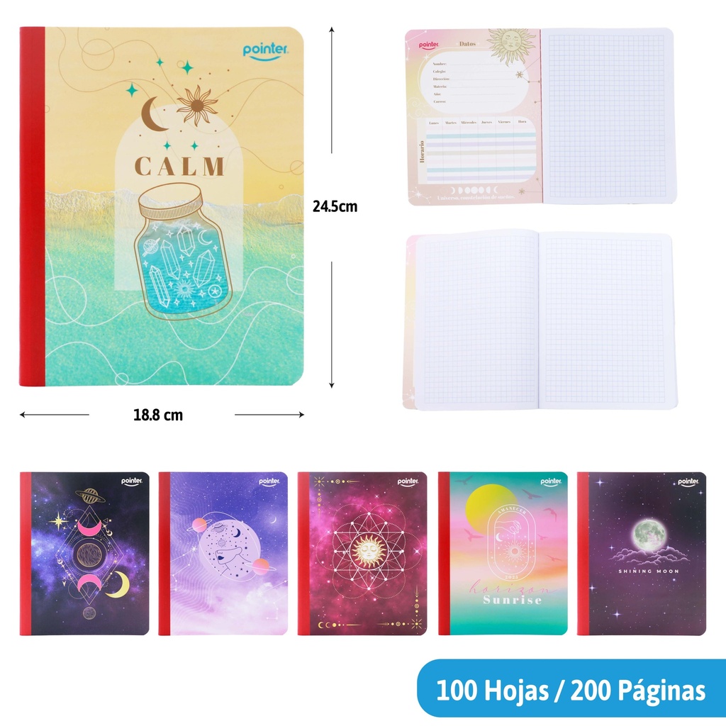 CUADERNO COSIDO A4 CUADRICULADO x100 HOJAS (ASTRONOMIA)