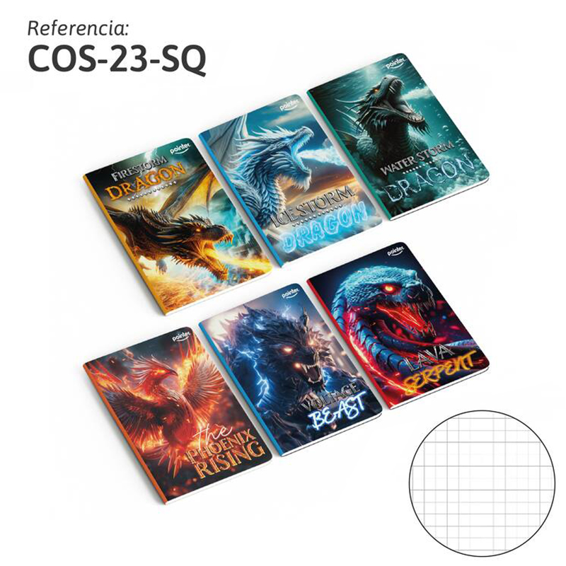 CUADERNO COSIDO A4 CUADRICULADO x100 HOJAS (DRAGON)