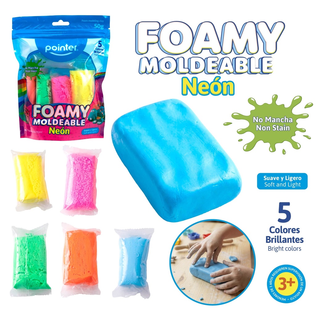 FOAMY MOLDEABLE x 5 PZAS. (NEON)