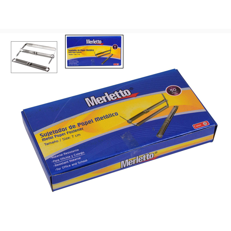 GANCHOS METALICOS PARA CARPETA x7CM UNIDAD