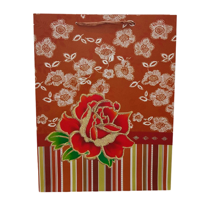 BOLSA DE REGALO  FLORES NAVIDAD