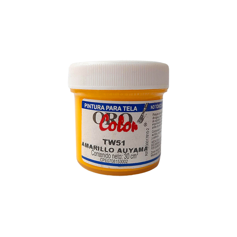 PINTURA TEXTIL AMARILLO AUYAMA 30ML