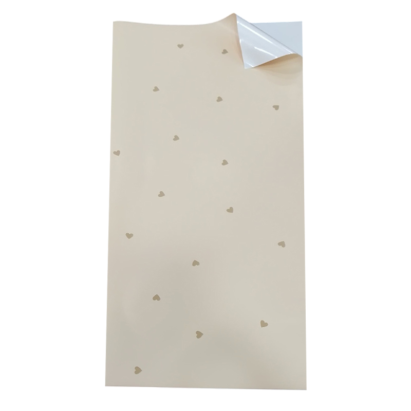 PAPEL COREANO OUYA BITONO OPACO CORAZONES - BEIGE 58x58CM