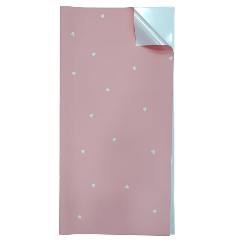 PAPEL KOREANO OUYA BITONO OPACO CORAZONES ROSA COLONIAL