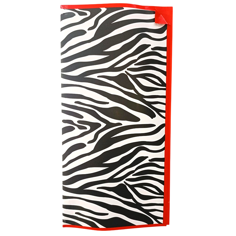 PAPEL COREANO OUYA BITONO OPACO ANIMAL PRINT - CEBRA/ROJO 58x58CM