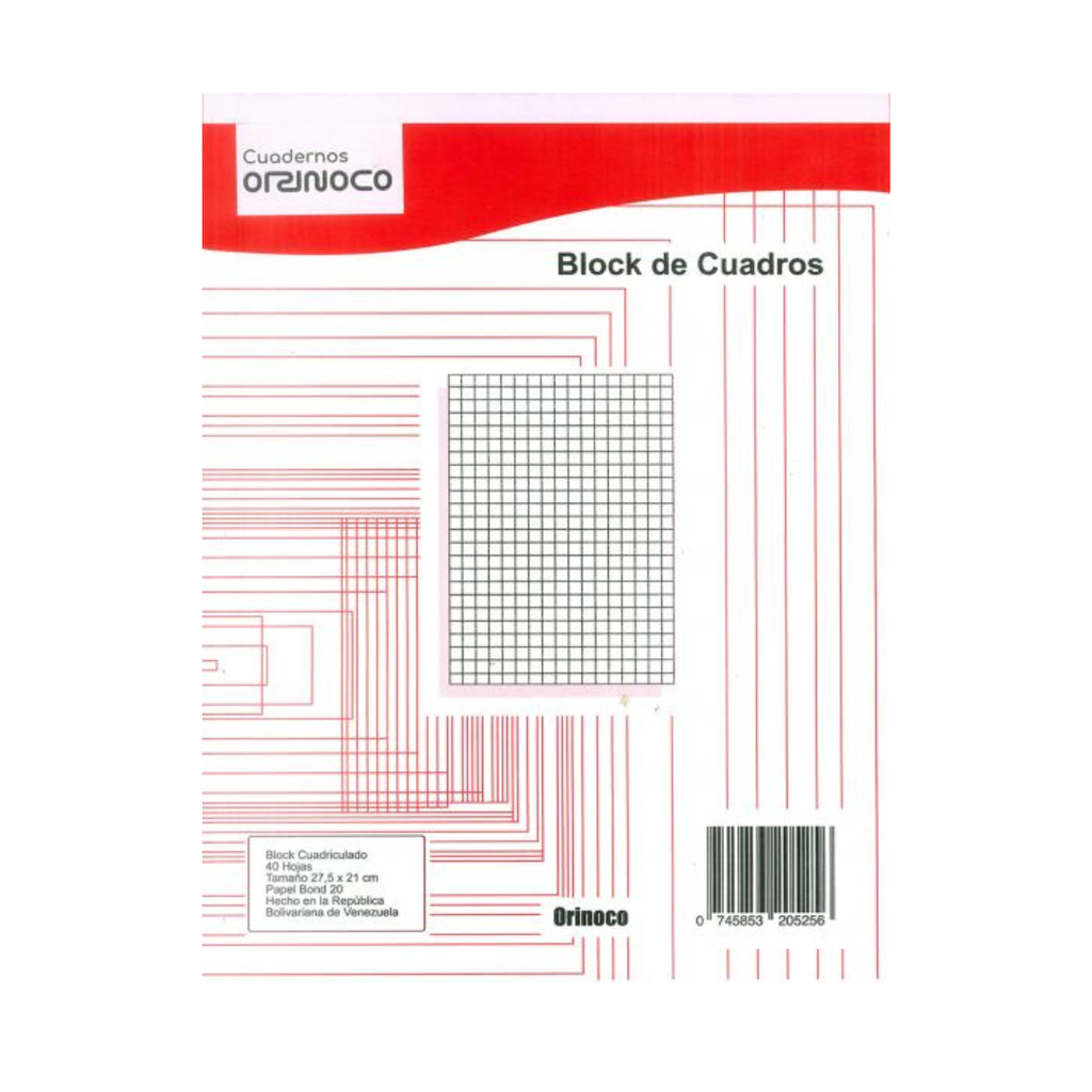 BLOCK DE CUADROS ORINOCO