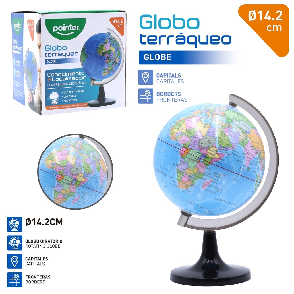 GLOBO TERRAQUEO (MAPA MUNDI) Ø14,2Cm