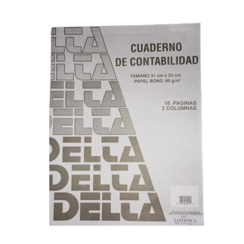 CUADERNO DE CONTABILIDAD DELTA 2 COLUMNAS 16HJ