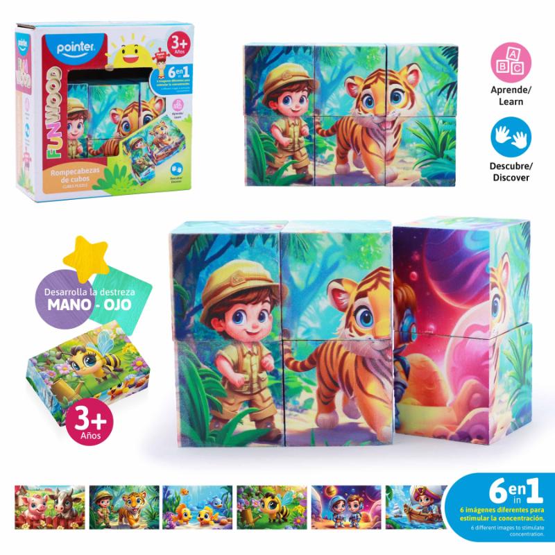 ROMPECABEZAS - CUBOS DE MADERA