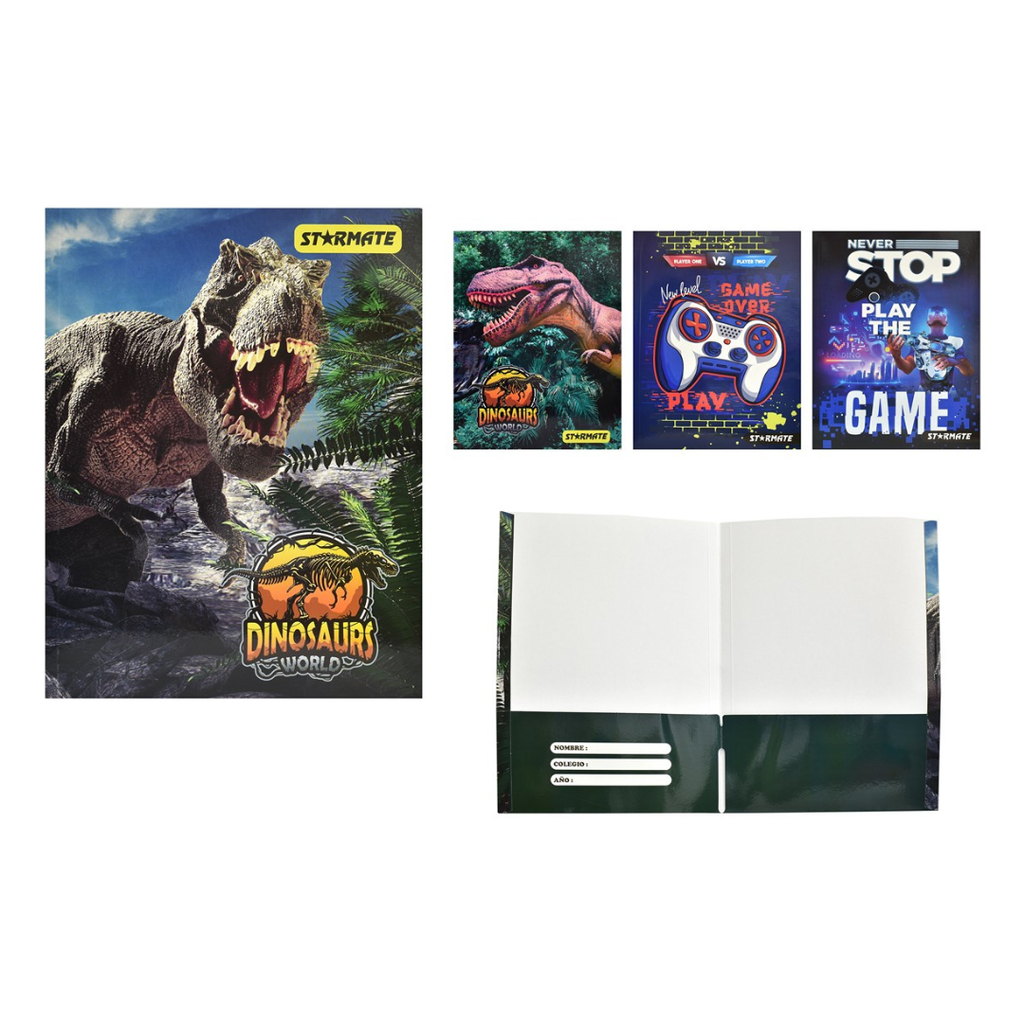 CARPETA  - 22.86X30.48"- DISEÑO JUEGO, DINOSAURIO