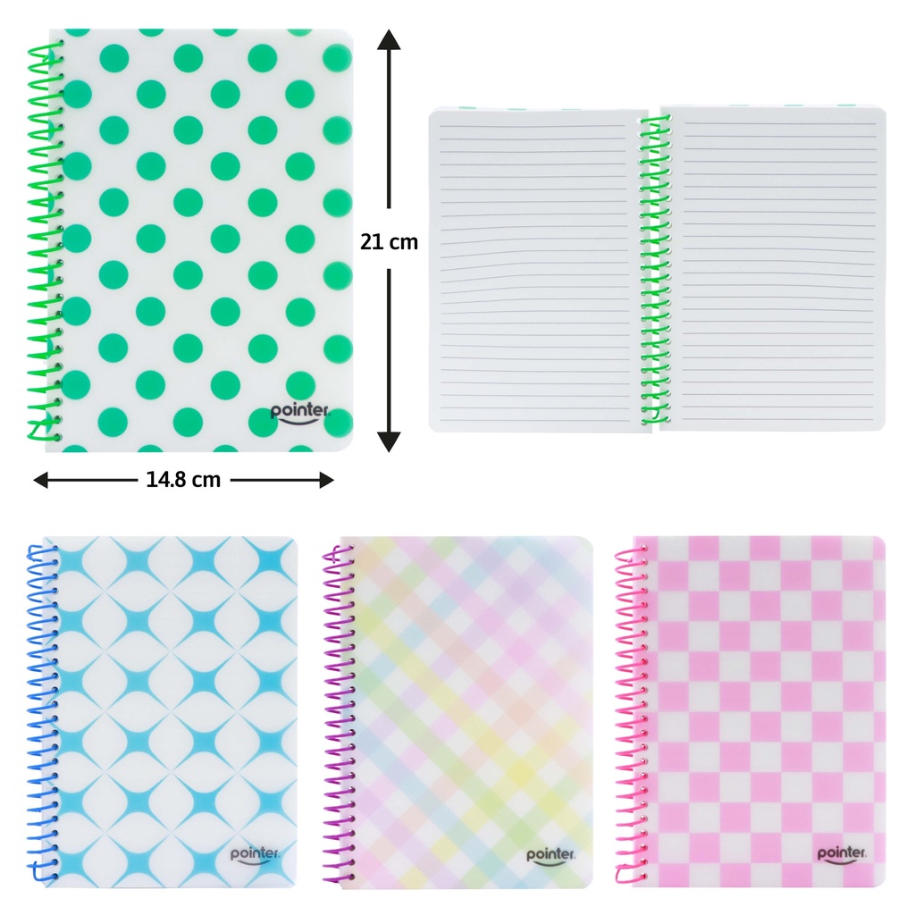 LIBRETA DE APUNTES ESPIRAL 14.8x21cm 80 HOJAS