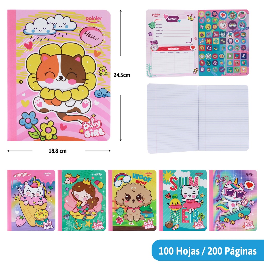 CUADERNO COSIDO RAYA ANCHA (STICKERS)